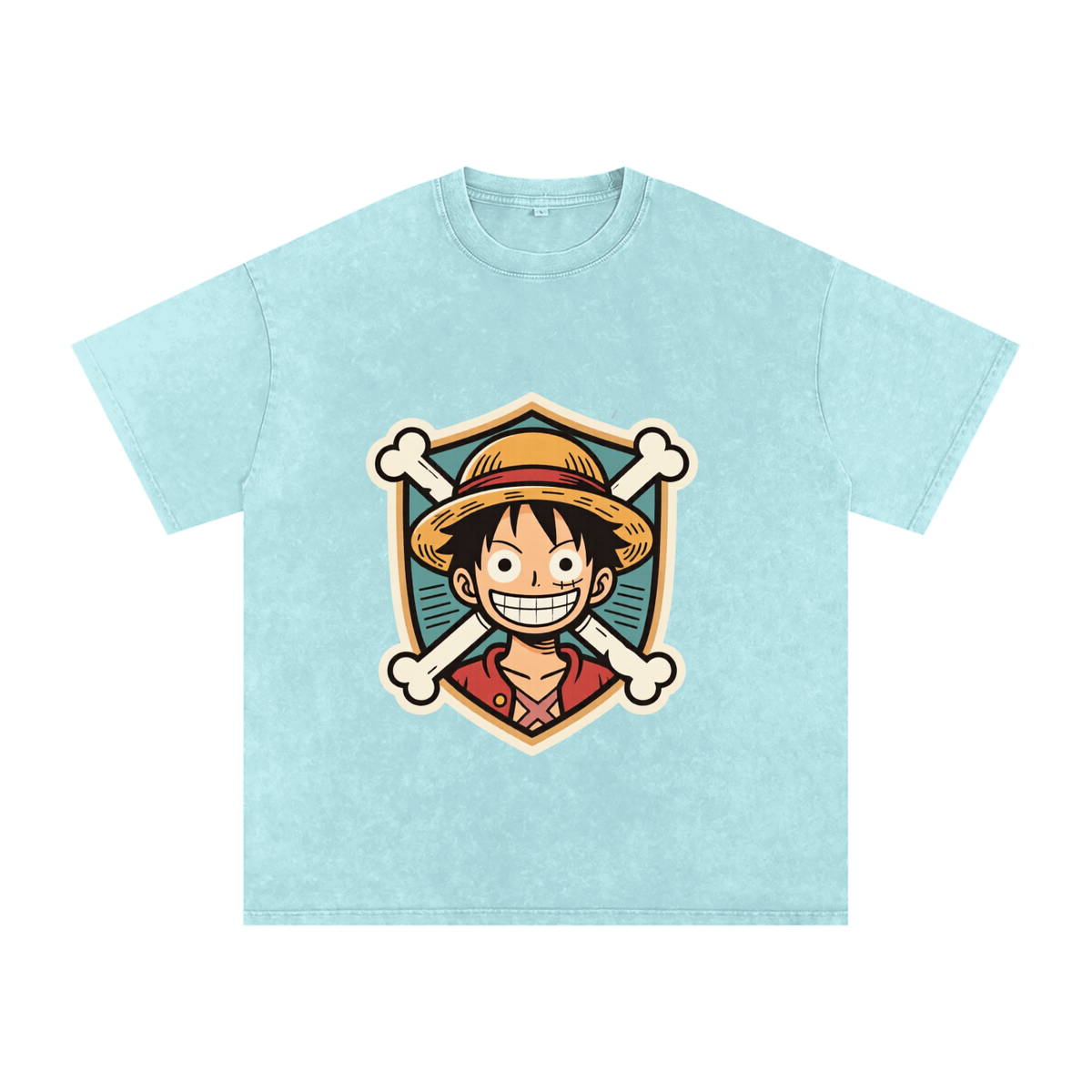 Luffy Snow Washed Oversized Cotton T-Shirt