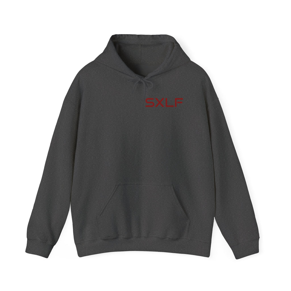SXLF Hoodie — Minimalist Motivational Hooded Sweatshirt ("Discipline / Belief / Made")