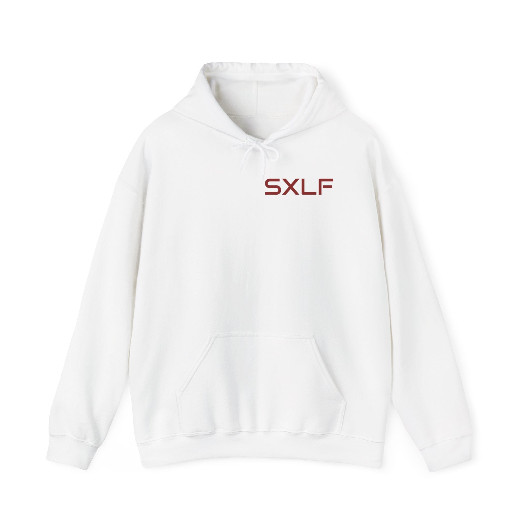 SXLF Hoodie — Minimalist Motivational Hooded Sweatshirt ("Discipline / Belief / Made")