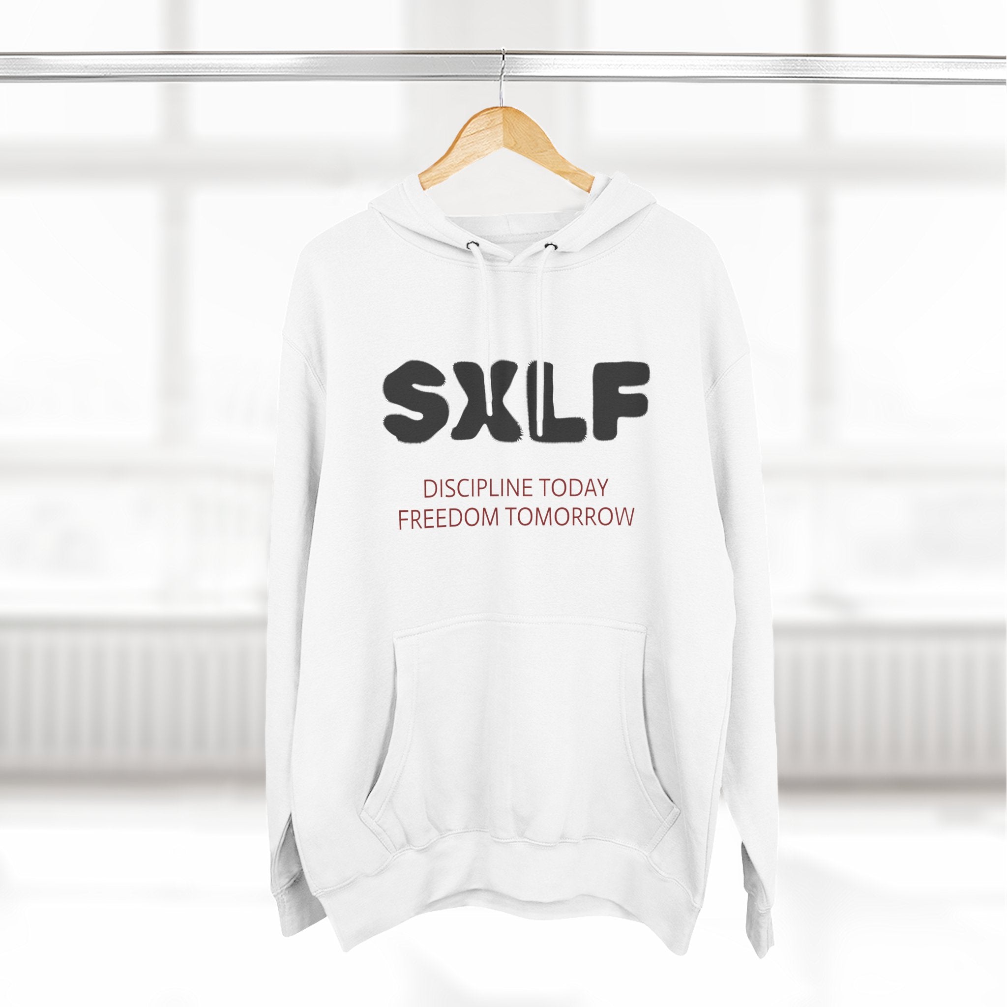 SXLF Hoodie — "Discipline Today, Freedom Tomorrow" Minimalist Motivational Pullover