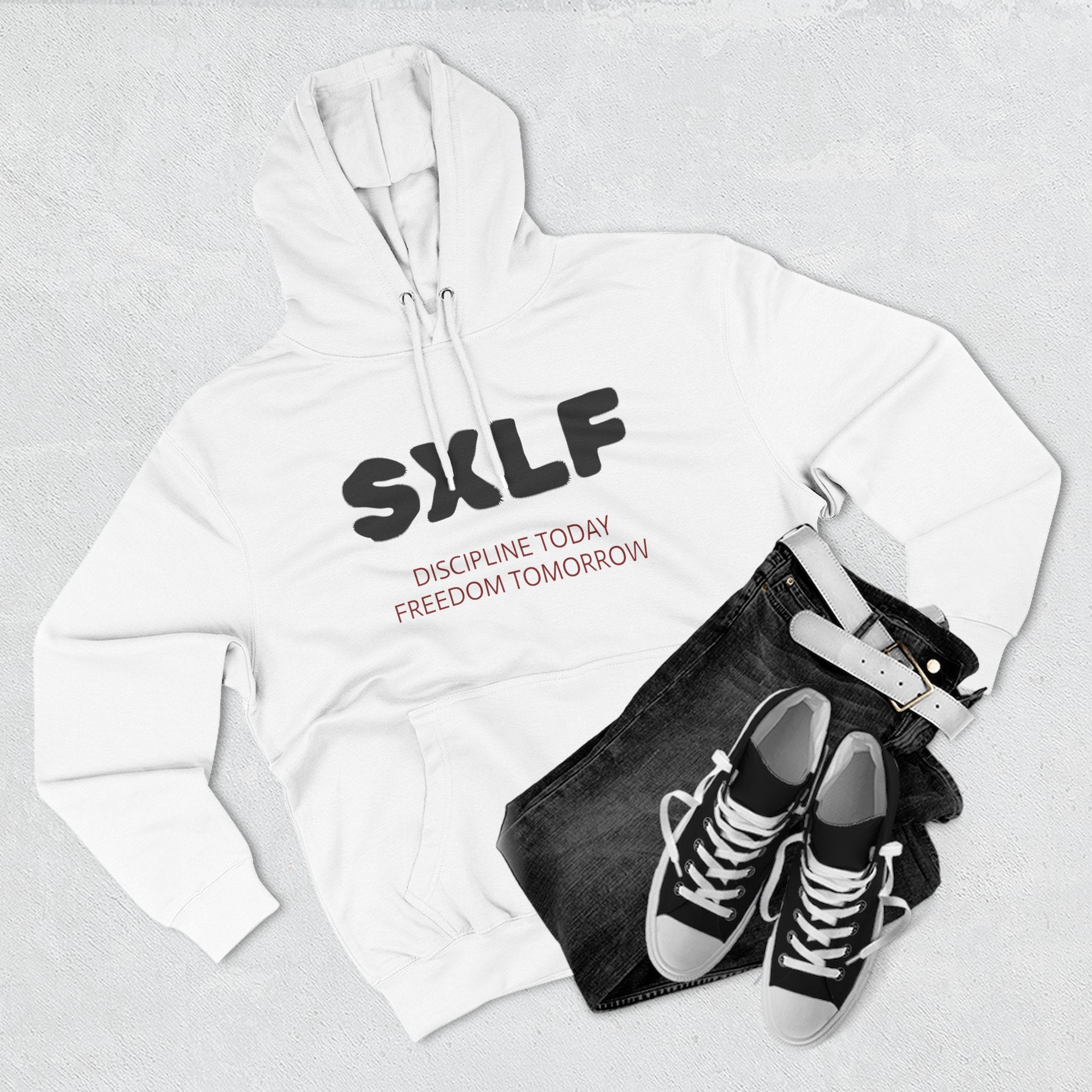 SXLF Hoodie — "Discipline Today, Freedom Tomorrow" Minimalist Motivational Pullover