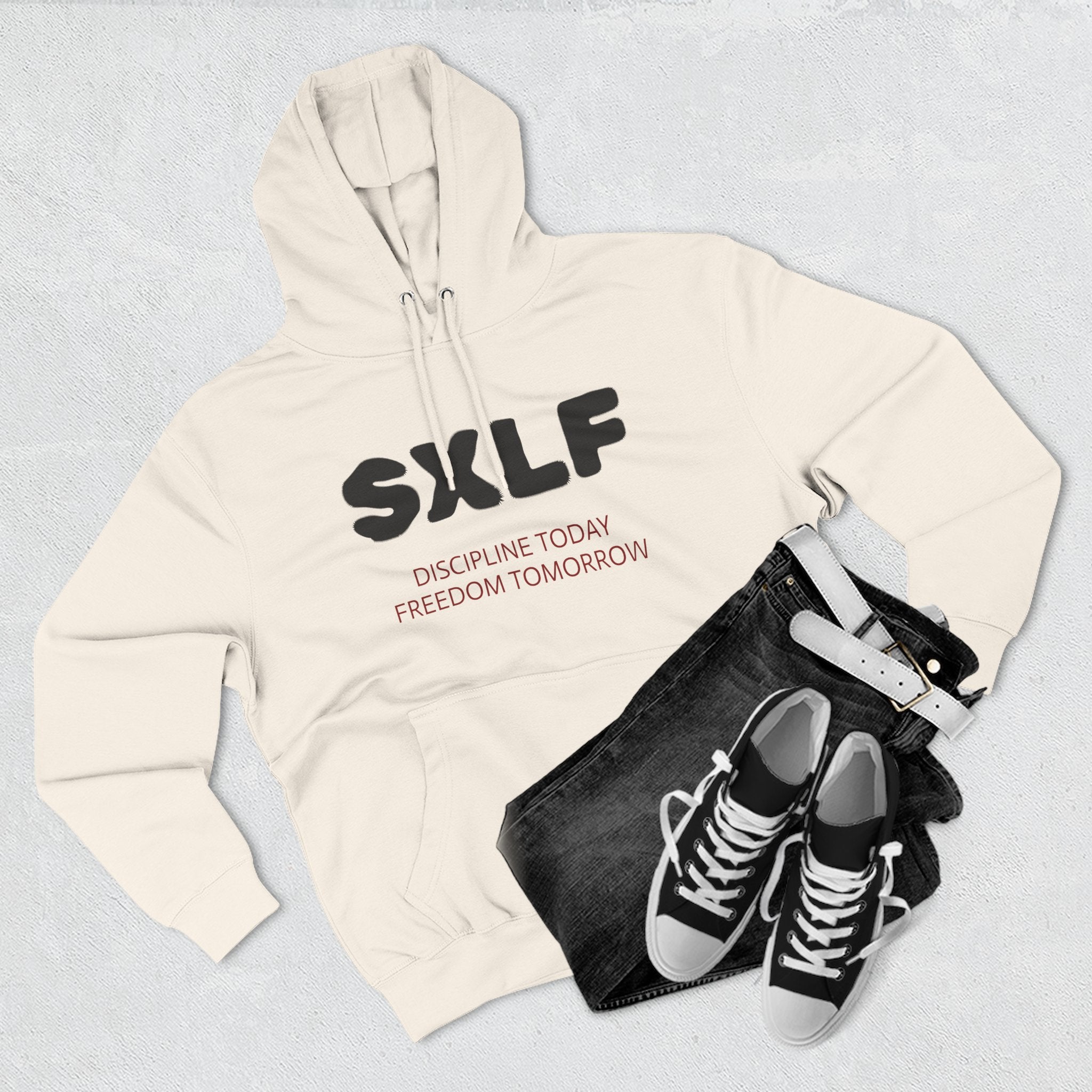 SXLF Hoodie — "Discipline Today, Freedom Tomorrow" Minimalist Motivational Pullover