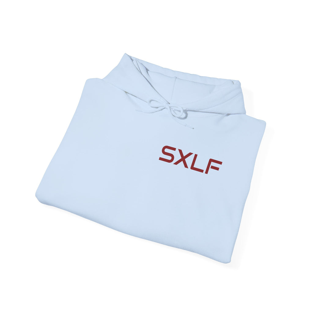 SXLF Hoodie — Minimalist Motivational Hooded Sweatshirt ("Discipline / Belief / Made")