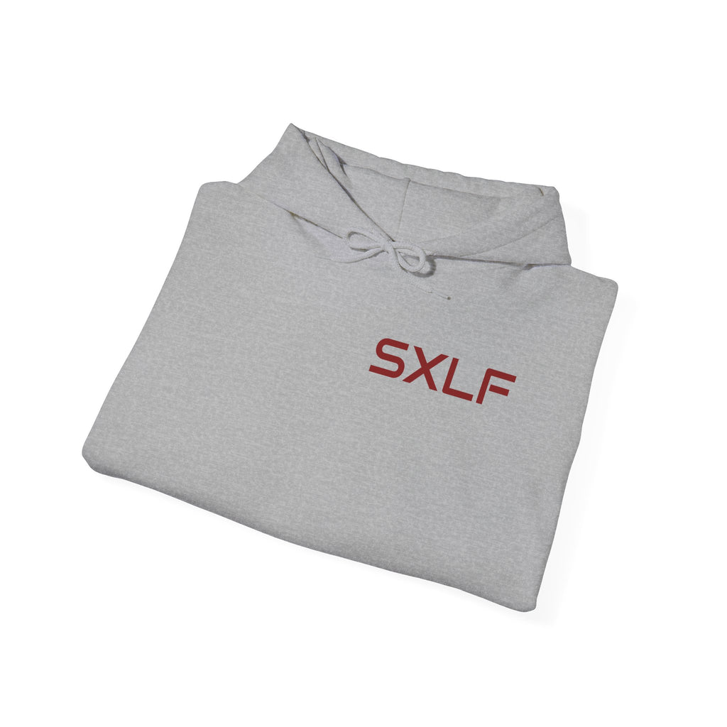 SXLF Hoodie — Minimalist Motivational Hooded Sweatshirt ("Discipline / Belief / Made")