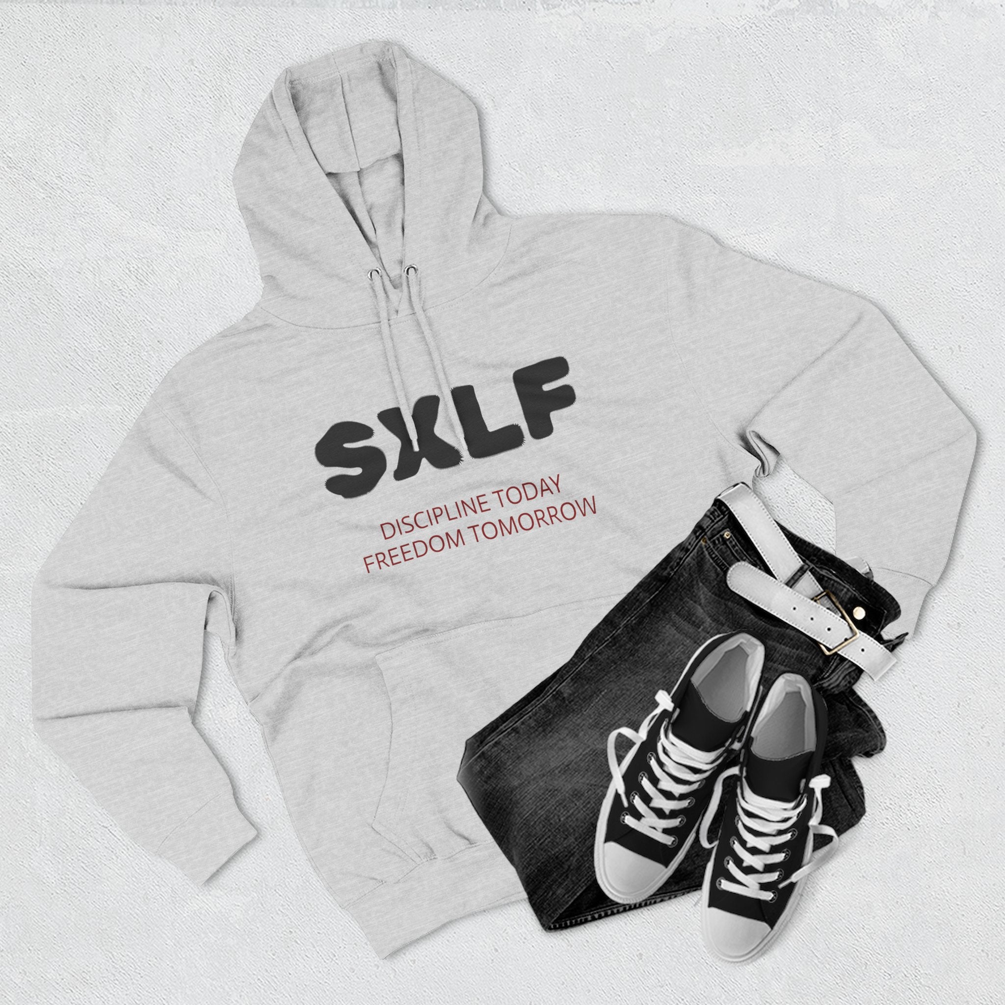 SXLF Hoodie — "Discipline Today, Freedom Tomorrow" Minimalist Motivational Pullover