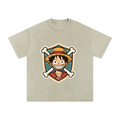 Luffy Snow Washed Oversized Cotton T-Shirt