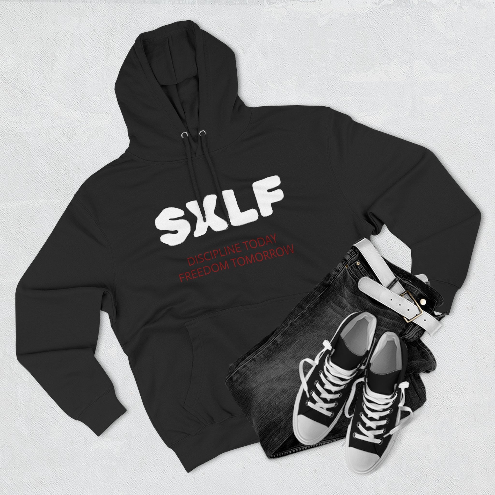 SXLF Hoodie — "Discipline Today, Freedom Tomorrow" Minimalist Motivational Pullover