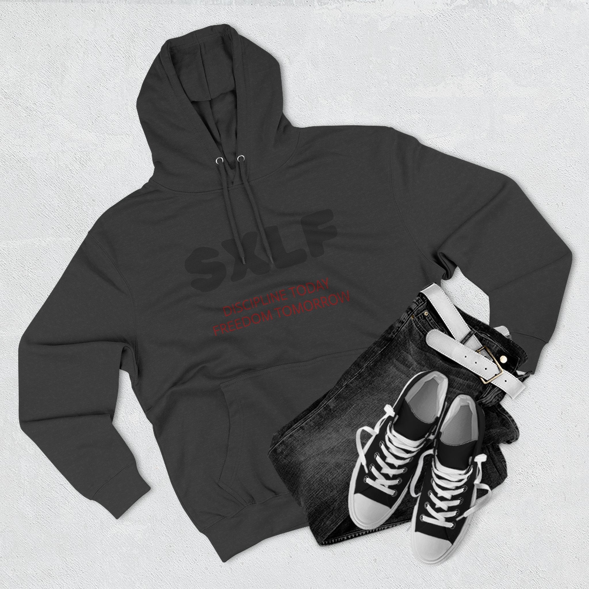 SXLF Hoodie — "Discipline Today, Freedom Tomorrow" Minimalist Motivational Pullover