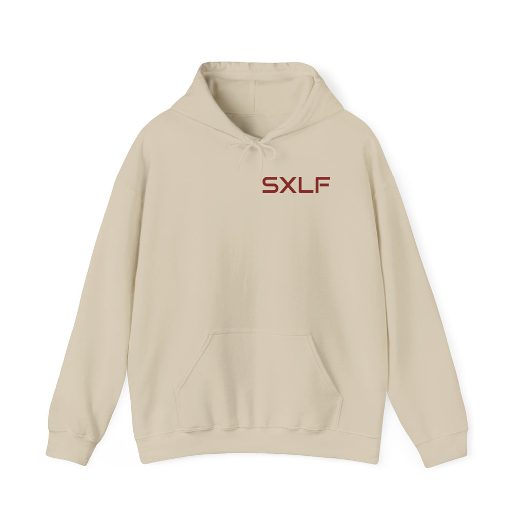 SXLF Hoodie — Minimalist Motivational Hooded Sweatshirt ("Discipline / Belief / Made")