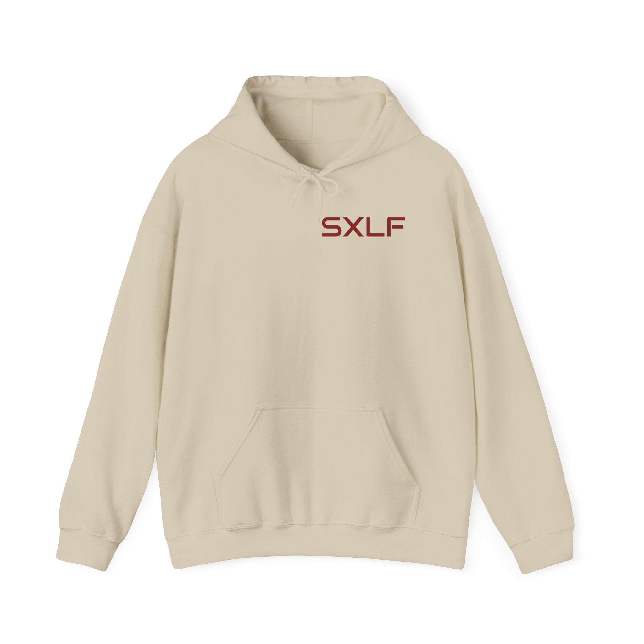SXLF Hoodie — Minimalist Motivational Hooded Sweatshirt ("Discipline / Belief / Made")
