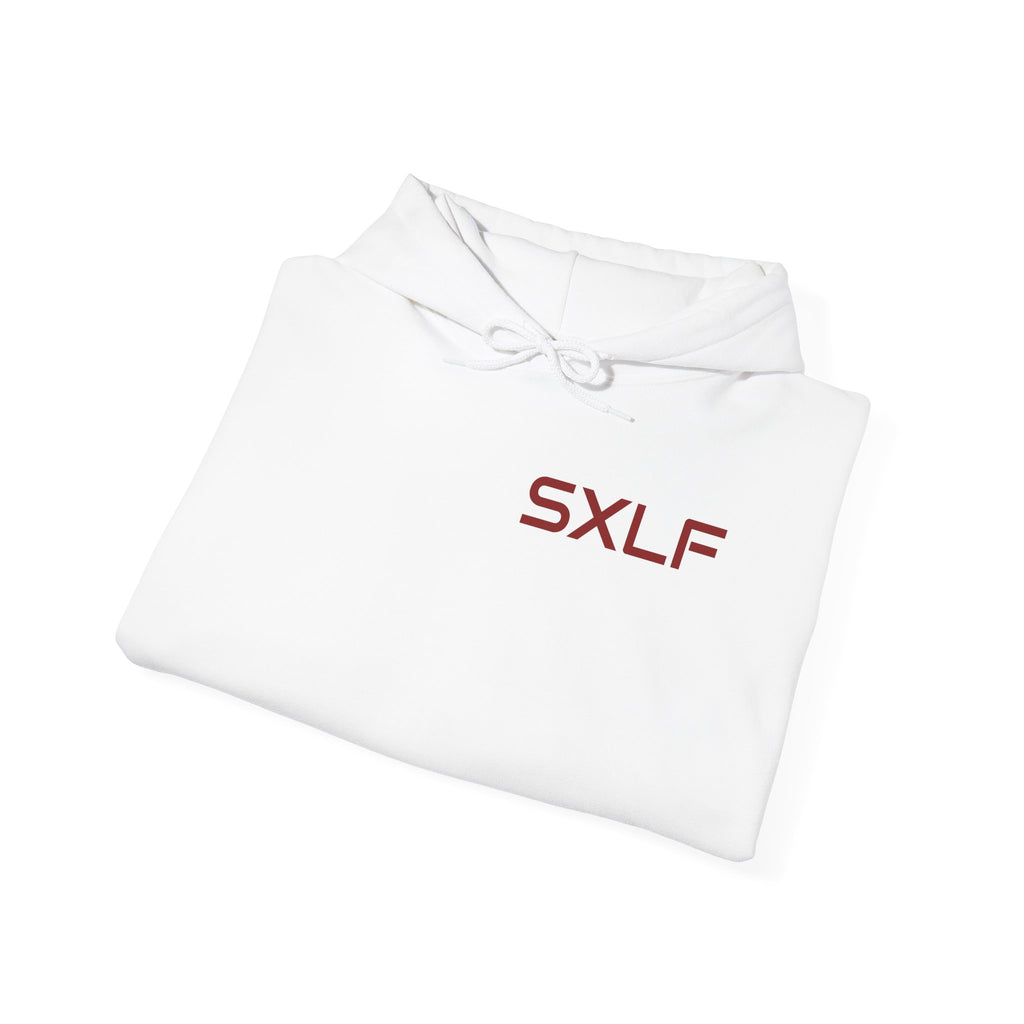 SXLF Hoodie — Minimalist Motivational Hooded Sweatshirt ("Discipline / Belief / Made")