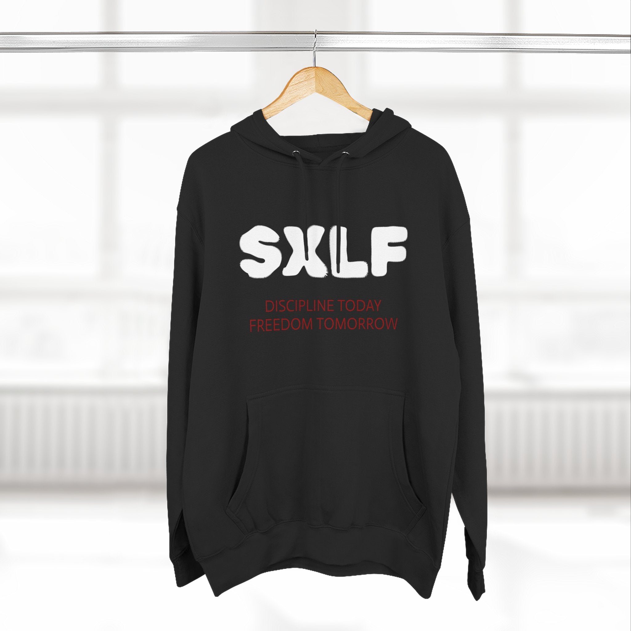 SXLF Hoodie — "Discipline Today, Freedom Tomorrow" Minimalist Motivational Pullover